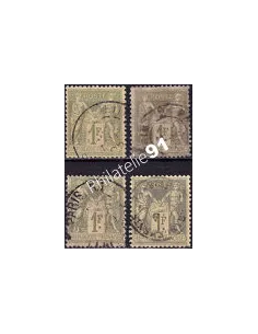 Timbre Classique n° 82 oblitéré, lot de 4 nuances, timbres France