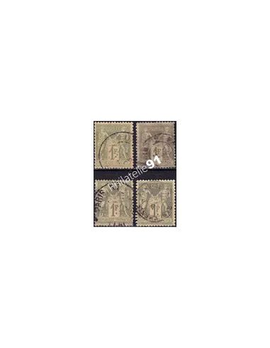 Timbre Classique n° 82 oblitéré, lot de 4 nuances, timbres France