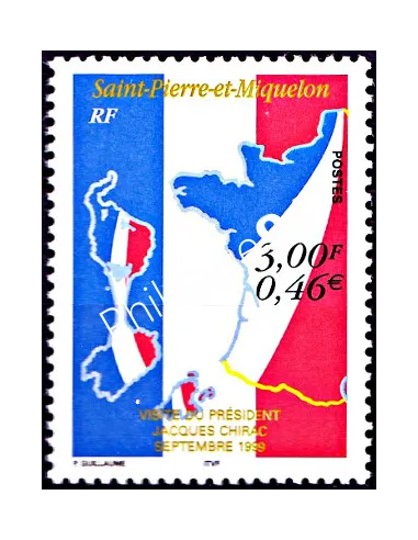 Timbre de Saint Pierre et Miquelon n° 703, collection timbres Dom-Tom