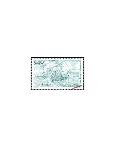 Timbre de Saint Pierre et Miquelon n° 723, l'Inger, collection Dom-Tom