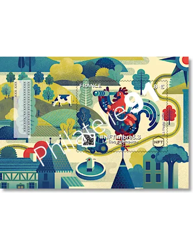 #NFTimbre 5, série de 4 blocs, 1er jour, timbres de France