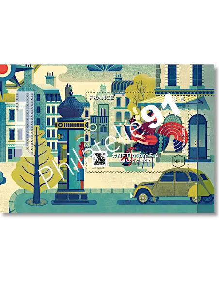 #NFTimbre 5, série de 4 blocs, 1er jour, timbres de France