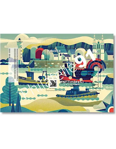 Pack Coqs français#NFTimbre 5, 1er jour, timbres de France