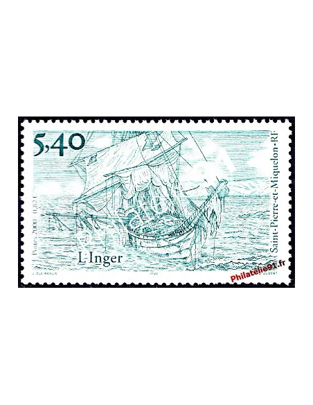 Timbre de Saint Pierre et Miquelon n° 723, l'Inger, collection Dom-Tom