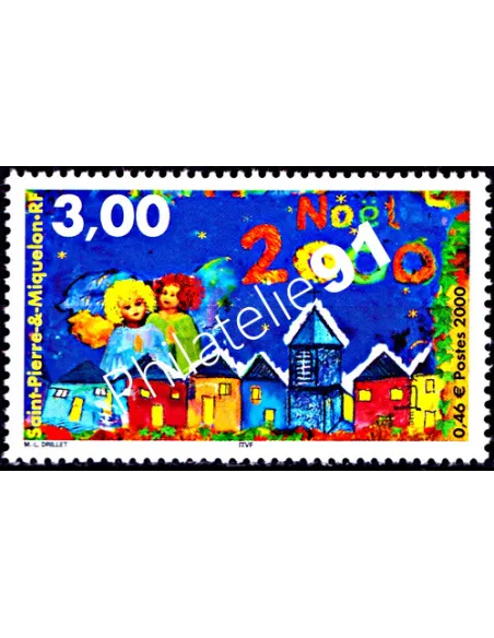 Timbre de Saint Pierre et Miquelon n° 726, Noël,  collection Dom-Tom