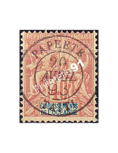 Océanie, n° 10 oblitéré, collection timbres des colonies françaises