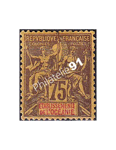 Océanie, n° 12 charnière, collection timbres des colonies françaises
