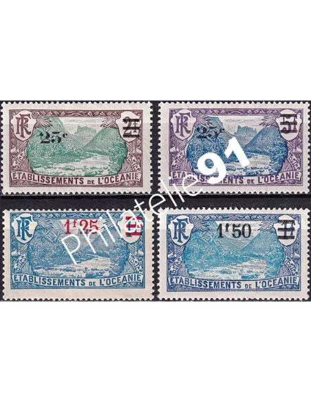 Océanie, n° 61 à 64 charnière, collection timbres des colonies françaises
