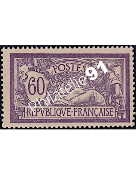 Timbre n° 144a, type merson, signé Calves, collection timbres France