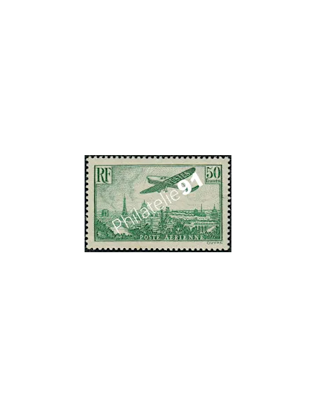 Timbre PA n° 14b vert foncé, collection timbres France