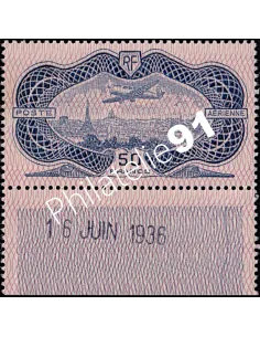 Timbre PA n° 15 burelé, Poste Aérienne, Collection timbres France