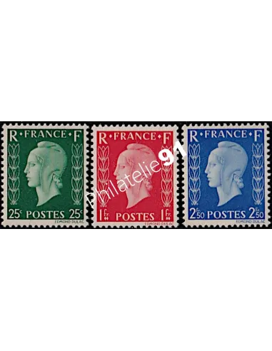 n° 701 A, B, C - Marianne de Dulac - type I, timbres de France