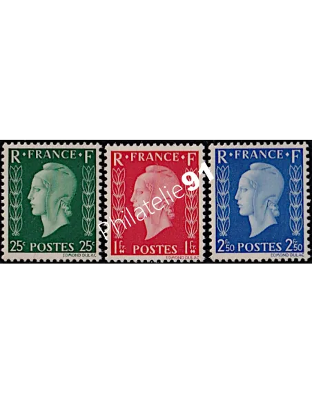 n° 701 A, B, C - Marianne de Dulac - type I, timbres de France