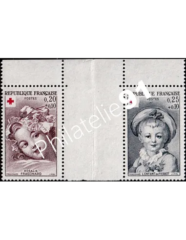 Variété sur timbres n° 1366a à 1367a, oblitéré, timbres France