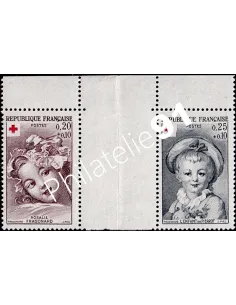 Variété sur timbres n° 1366a à 1367a, oblitéré, timbres France
