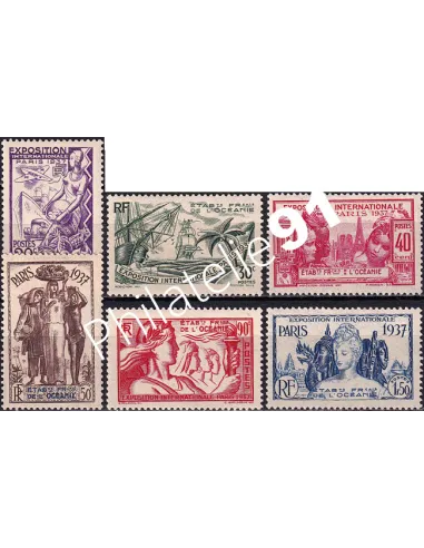 Océanie, n° 121 à 126 charnière, collection timbres des colonies françaises