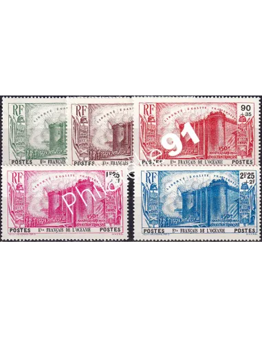 Océanie, n° 130 à 134 charnière, collection timbres des colonies françaises