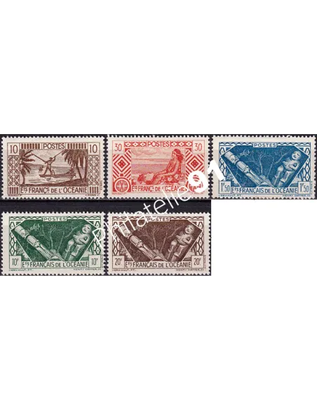 Océanie, n° 150 à 154 charnière, collection timbres des colonies françaises