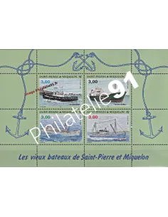 Bloc n° 5 de ST-PIERRE et MIQUELON, Vieux bateaux, collection Dom-Tom