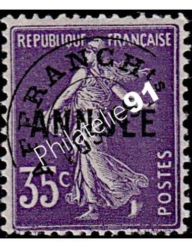 Cours Instruction, Préoblitéré n° 62-CI 1, Semeuse, Timbres France