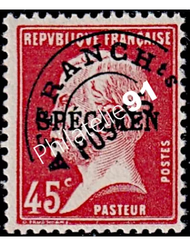 Cours Instruction,Préoblitéré n° 67-CI 1, type Pasteur, Timbres France