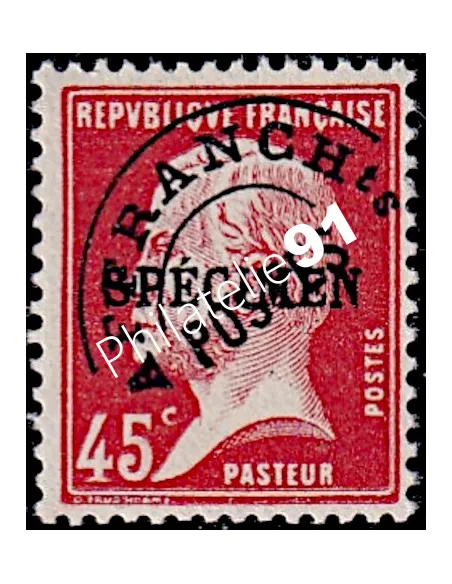 Cours Instruction,Préoblitéré n° 67-CI 1, type Pasteur, Timbres France