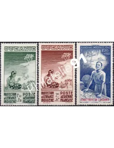 Océanie, PA n° 4 à 6 charnière, timbres des colonies françaises