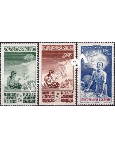 Océanie, PA n° 4 à 6 charnière, timbres des colonies françaises