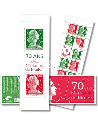 Carnet n° 70 ans Marianne de Muller, collection timbres France