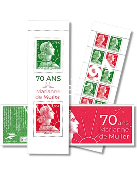 Carnet n° 70 ans Marianne de Muller, collection timbres France