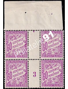 Monaco, Timbre-taxe n° 22 millésime 3, collection timbres Monaco