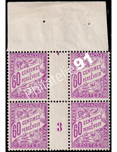 Monaco, Timbre-taxe n° 22 millésime 3, collection timbres Monaco