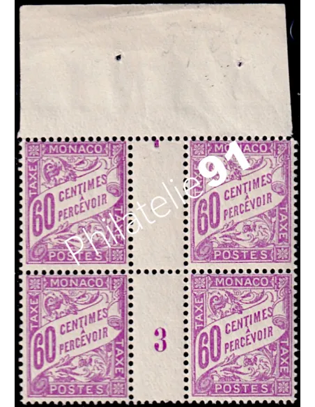 Monaco, Timbre-taxe n° 22 millésime 3, collection timbres Monaco