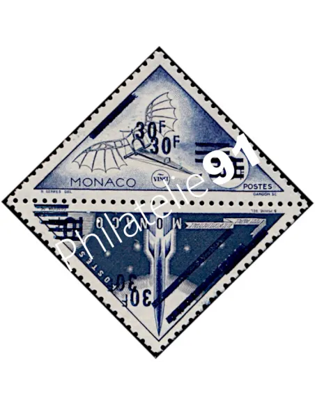 Monaco, n° 467a et 468a, double surcharge, collection timbres Monaco