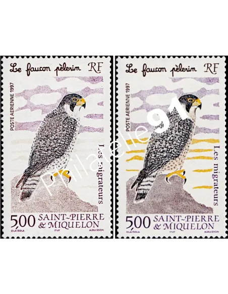 timbre de ST PIERRE ET MIQUELON PA n° 76 non émis, rapace, Dom-Tom