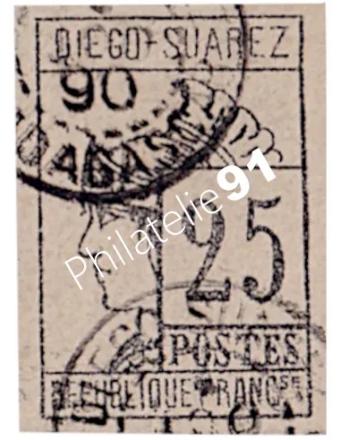 Timbre de DIEGO-SUAREZ n° 9, signé, collection timbres des colonies