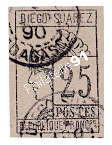Timbre de DIEGO-SUAREZ n° 9, signé, collection timbres des colonies