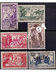 Océanie, n° 121 à 126 , collection timbres des colonies françaises