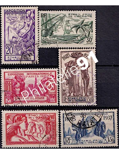 Océanie, n° 121 à 126 , collection timbres des colonies françaises
