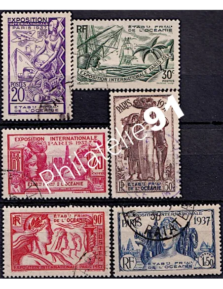 Océanie, n° 121 à 126 , collection timbres des colonies françaises