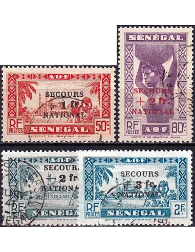 SÉNÉGAL, n° 173 à 176 oblitérés, timbres colonies françaises