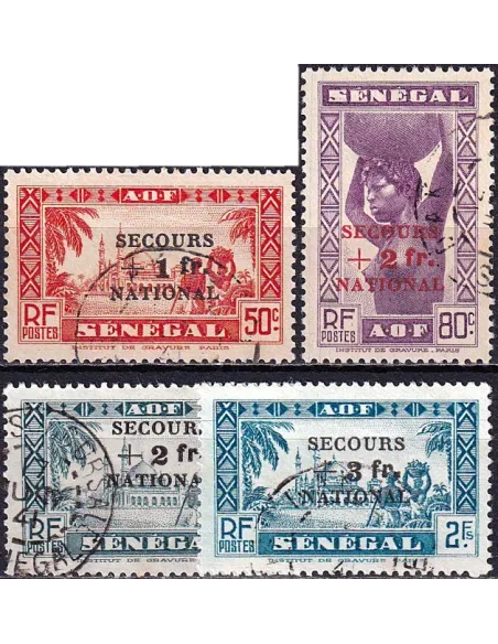 SÉNÉGAL, n° 173 à 176 oblitérés, timbres colonies françaises