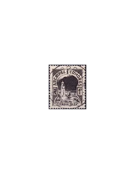 Comores, timbre-taxe n° 2 oblitéré, timbres des colonies françaises