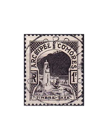 Comores, timbre-taxe n° 2 oblitéré, timbres des colonies françaises