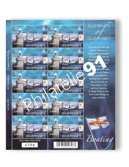 Guernesey, n° 1012, en feuille, collection timbres Europa