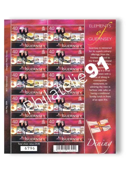 Guernesey, n° 1014, en feuille, collection timbres Europa