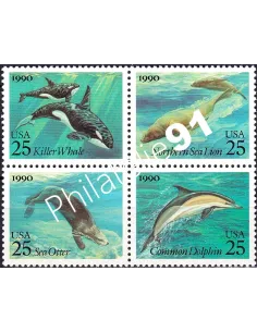 États-Unis, n° 1917 à 1920 neufs, bloc de 4, collection timbres Monde