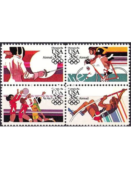 États-Unis, PA n° 103 à 106 neufs, bloc de 4, collection timbres Monde