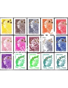 4662A à Q Série de 15 maxi-Marianne Etoiles d'Or Timbres de France