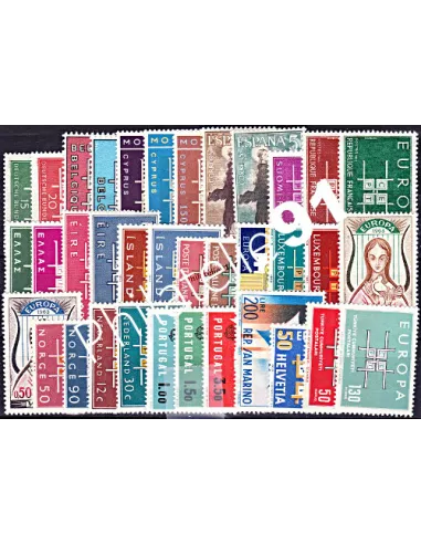 Année complète de timbres EUROPA - Année 1963
